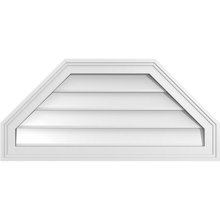 Ekena Millwork Octagonal Top Surface Mount PVC Gable Vent w/ 2"W x 1-1/2"P Brickmould Frame, 30"W x 14"H GVPOT30X1402SN